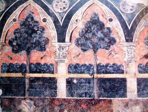 Frammento di decorazione parietale proveniente da una casa dei Lamberti, Palazzo Davanzati, Firenze